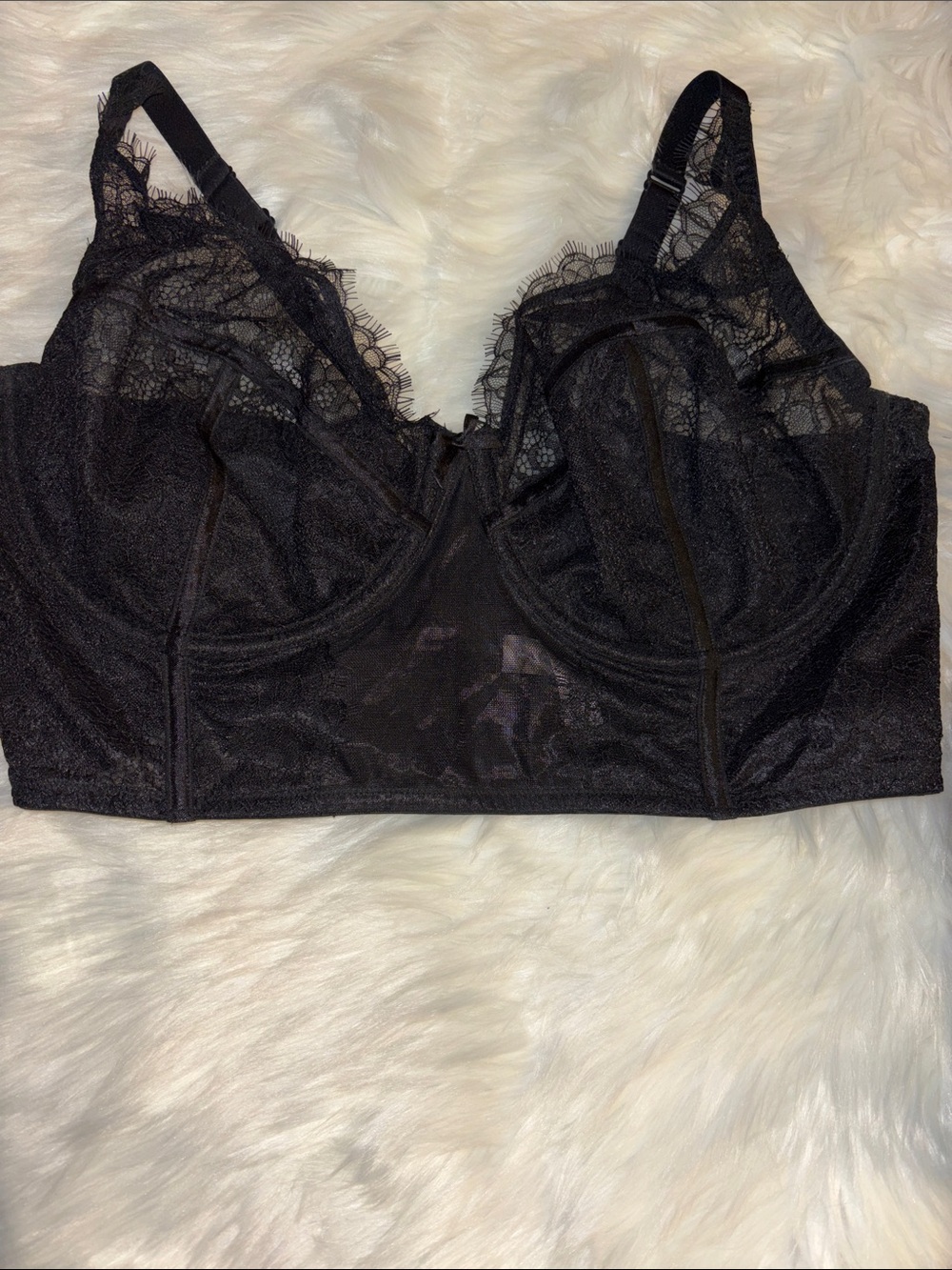 Cacique Black Lace Longline Bralette
